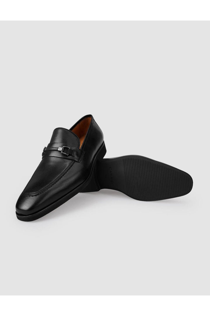 Cabani Shoes Chaussures classiques pour hommes en cuir véritable noir avec boucle à 100% - Multicolore