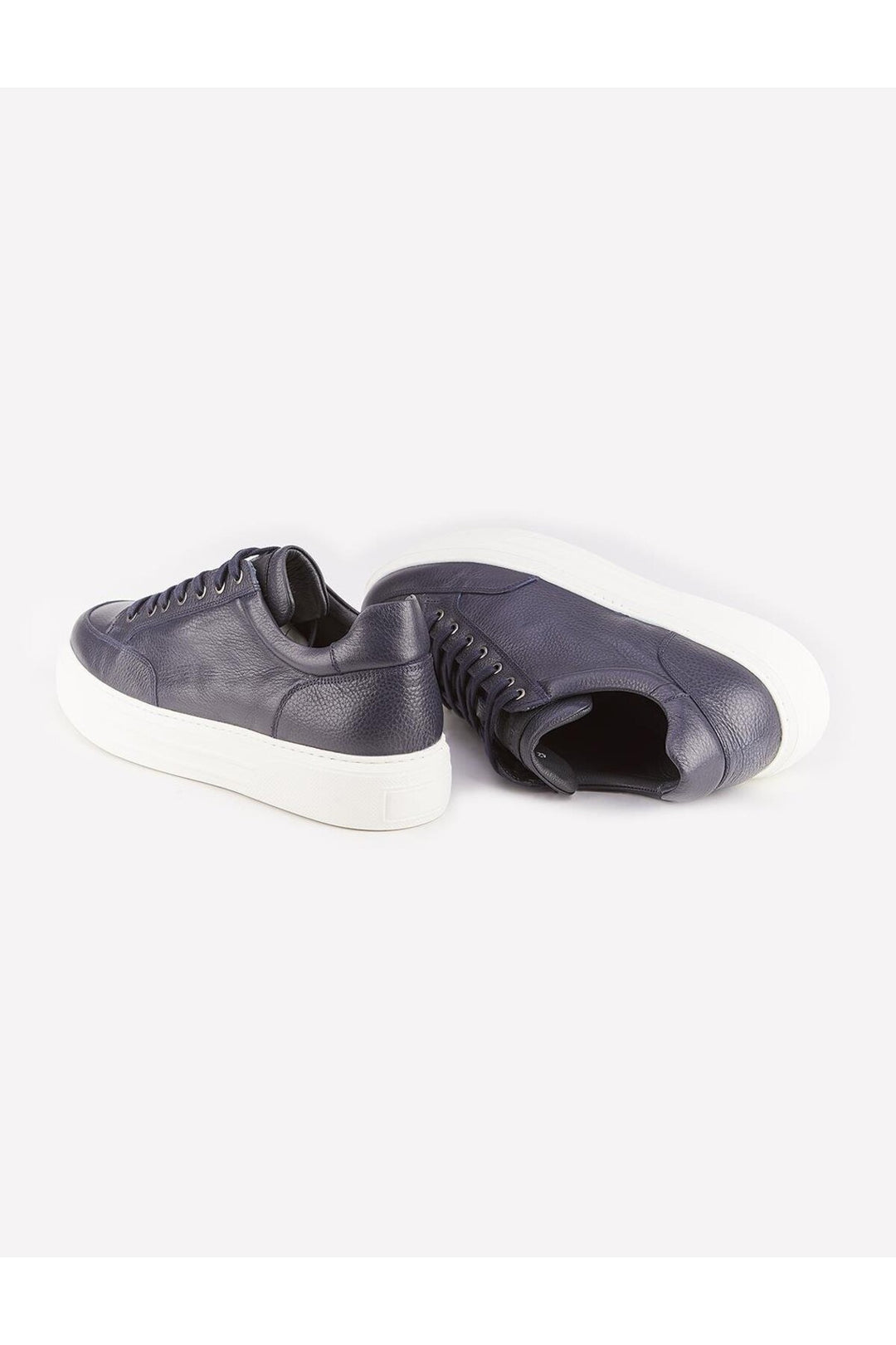 Cabani Shoes Chaussures de sport pour hommes en cuir véritable bleu marine à lacets, design spécial pour l'hiver. - Bleu marine