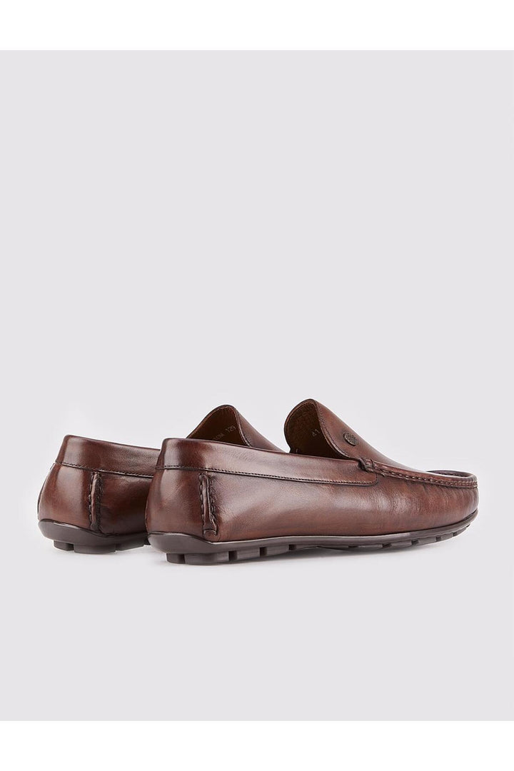 Cabani Shoes Mocassins pour hommes en cuir véritable marron - Marron