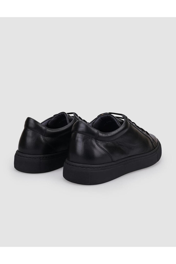 Cabani Shoes Chaussures pour hommes en cuir véritable noir à lacets 100% - Noir