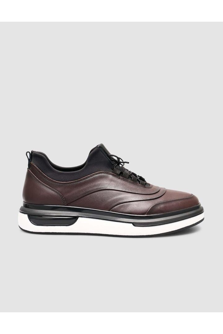 Cabani Shoes %100 Cuir véritable Baskets décontractées pour hommes Marron - Marron