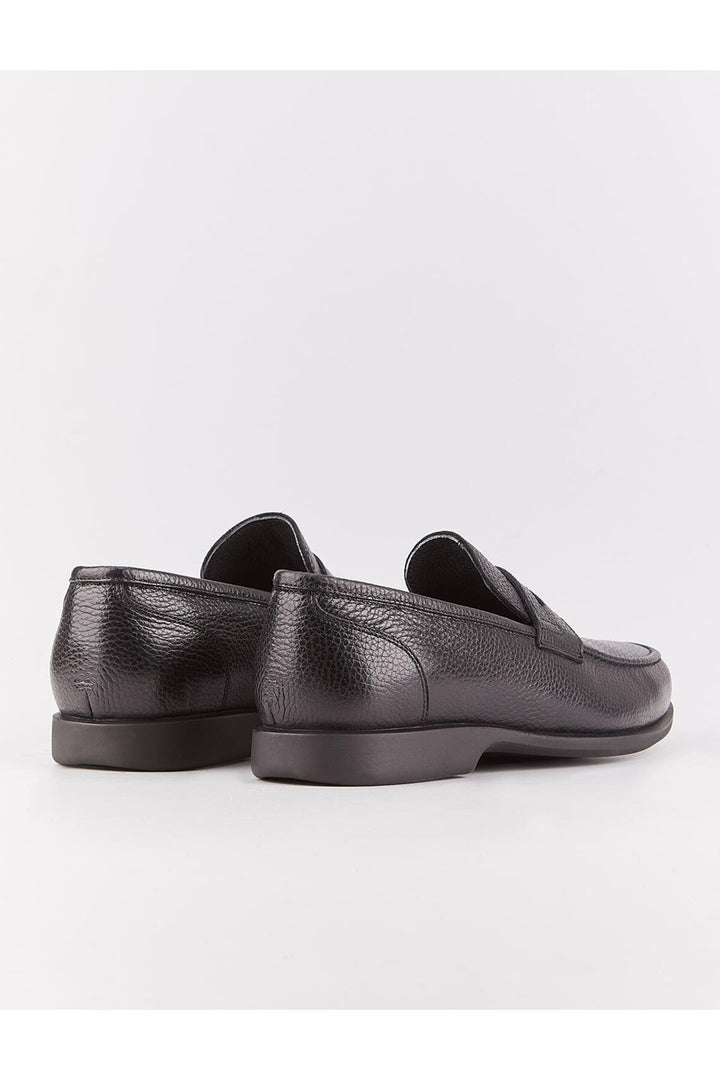 Cabani Shoes Chaussures décontractées pour hommes en cuir véritable avec ceinture noire et accessoires. - Noir