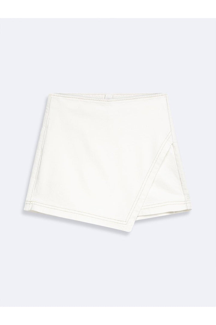 LTB Shara - Jupe short basique en jean bleu avec fermeture éclair au dos