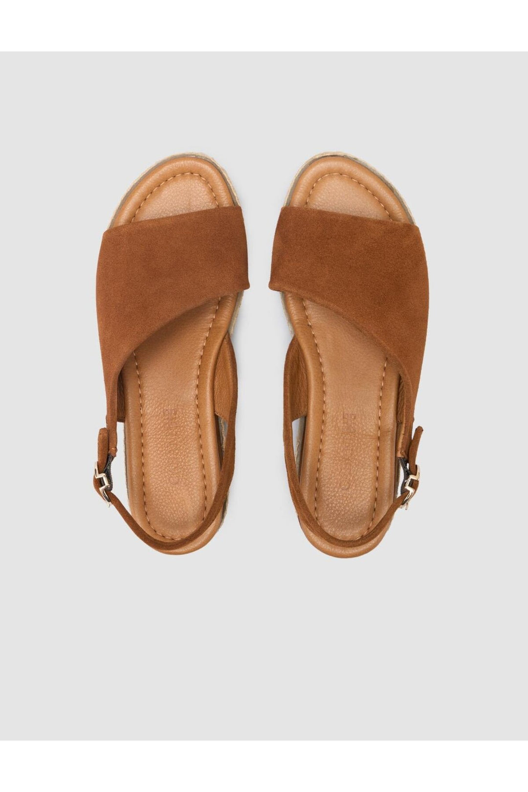Cabani Shoes Sandales en suède pour femmes en cuir véritable 100% couleur tabac - Tabac