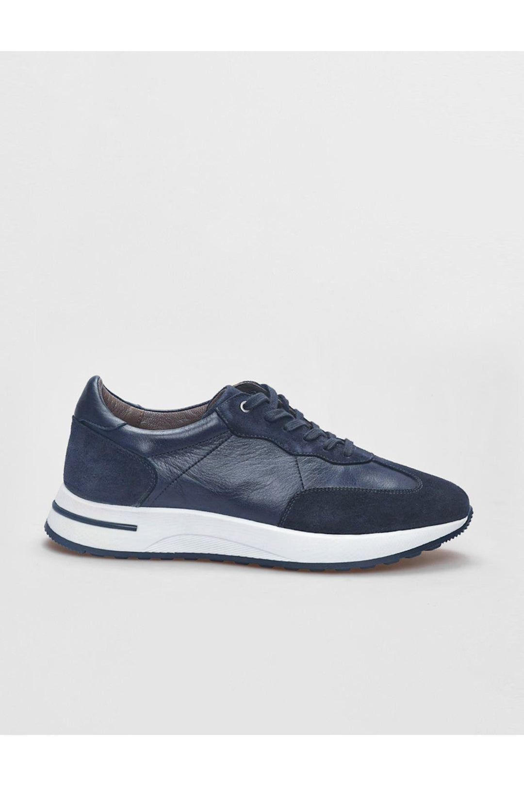 Cabani Shoes Chaussures de sport pour hommes en suède bleu marine à lacets en cuir véritable - Bleu marine