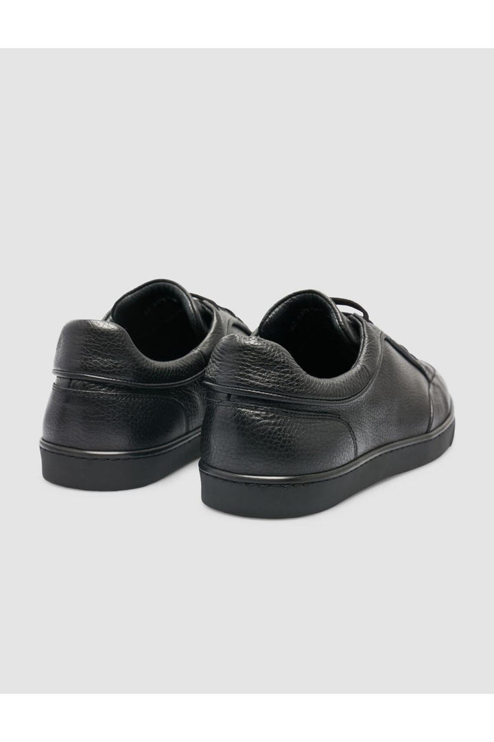 Cabani Shoes Chaussures de sport pour hommes en cuir véritable noir à lacets 100% - Noir