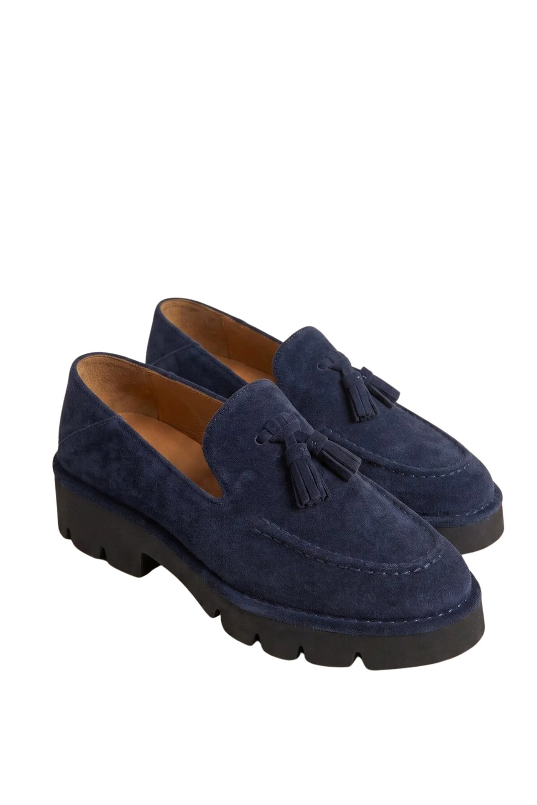 Wavelys ZAYN Chaussures Loafers Élégantes en Cuir Suédé Véritable pour Femmes - Bleu marine