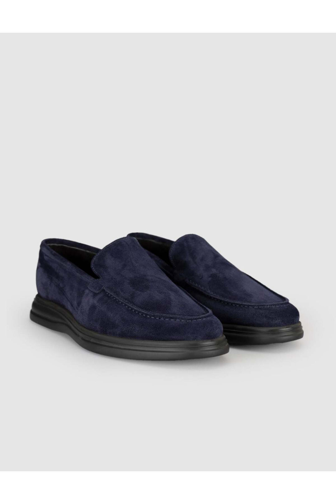 Cabani Shoes Chaussures Loafer pour Homme en Suède Bleu marine en Cuir Véritable - Bleu marine