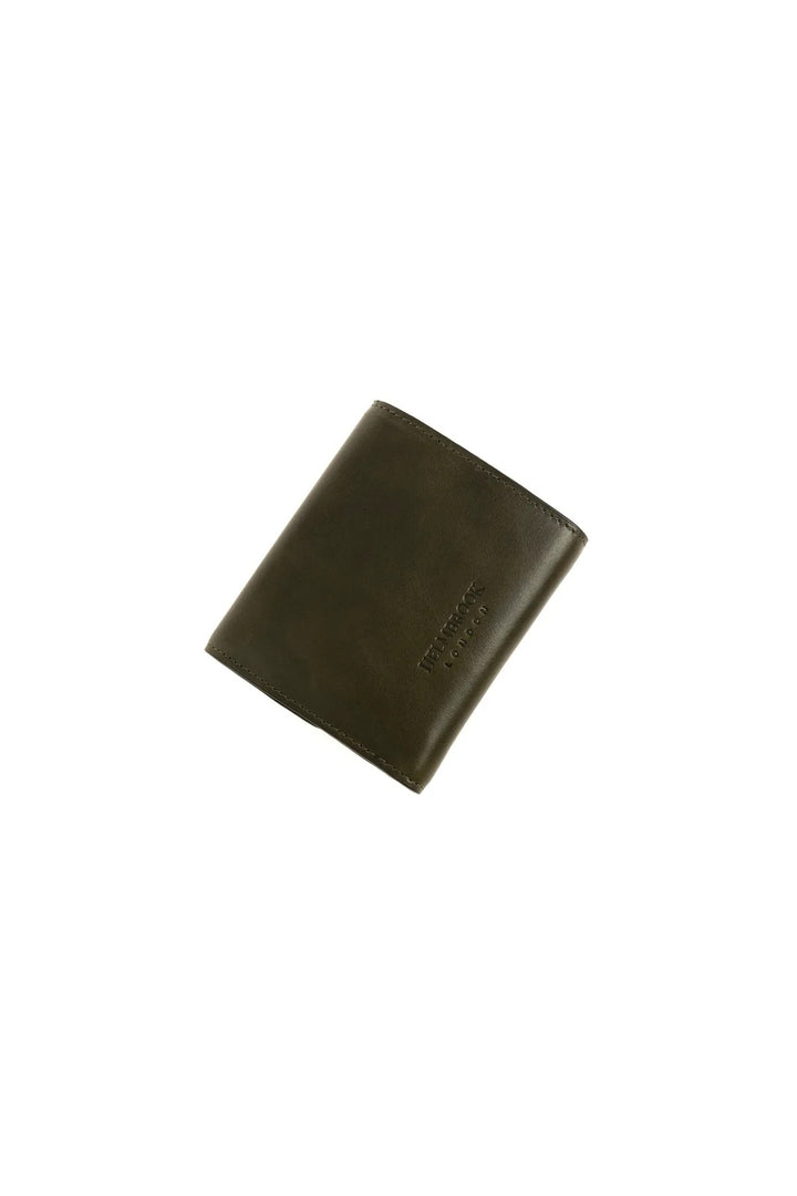 helmbrook Grand portefeuille en cuir véritable pour femme avec fermeture à glissière et protection RFID Eleanor Khaki