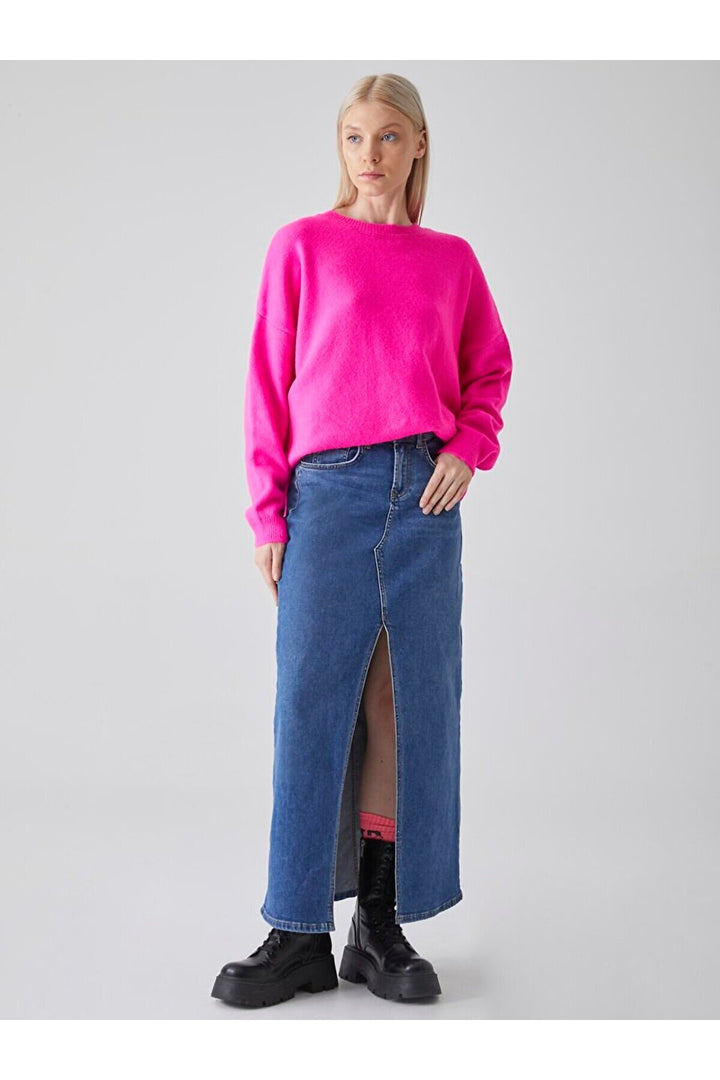 LTB Jupe en jean taille haute longue Mımosa - orta Bleu_54656
