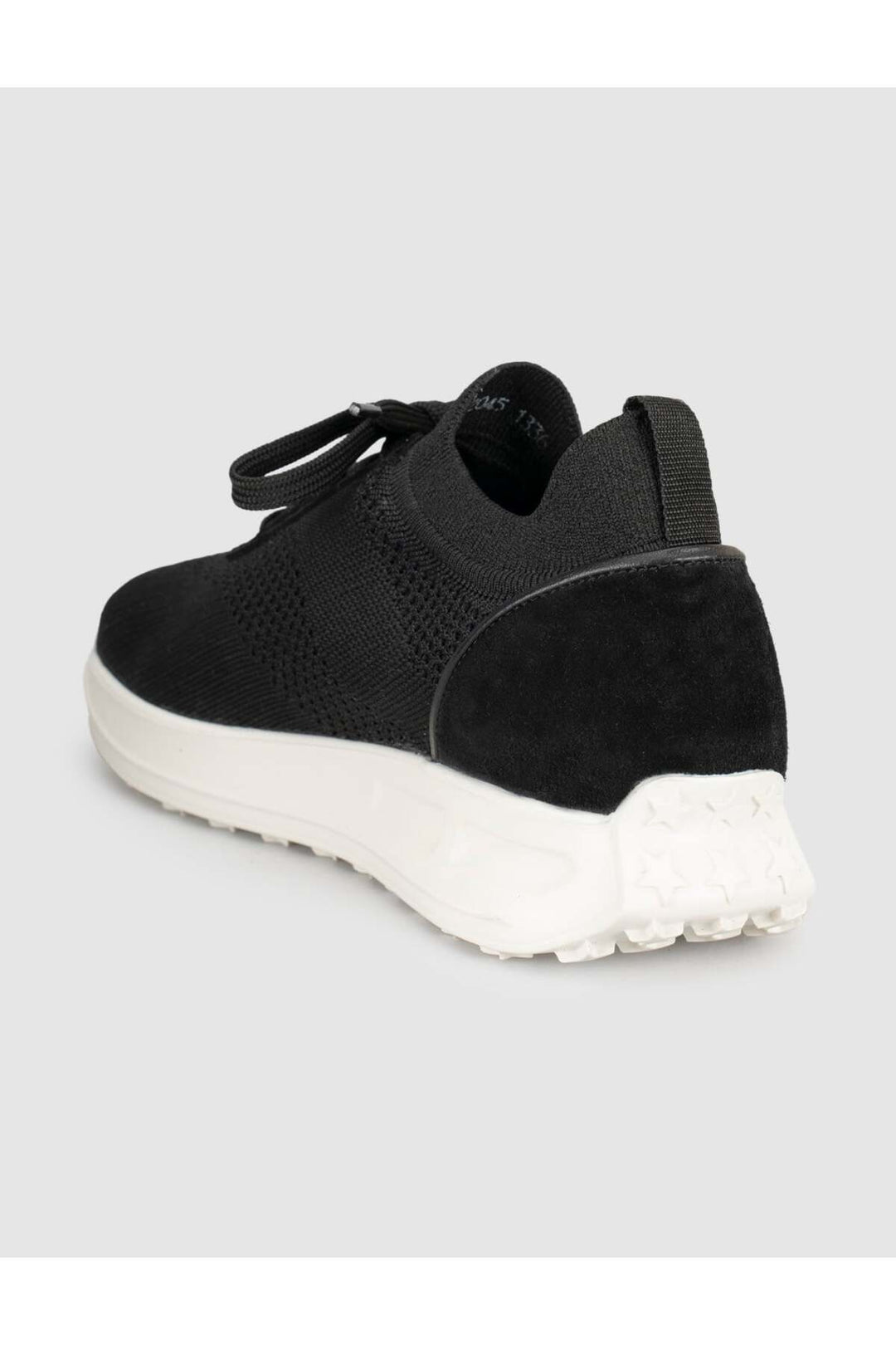 Cabani Shoes Baskets femme en cuir véritable tricot noir - Multicolore