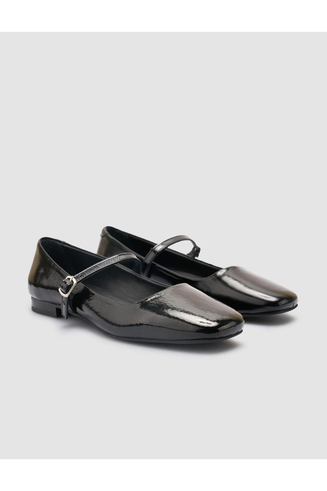 Cabani Shoes Ballerines femme en cuir véritable noir verni 100% - Noir
