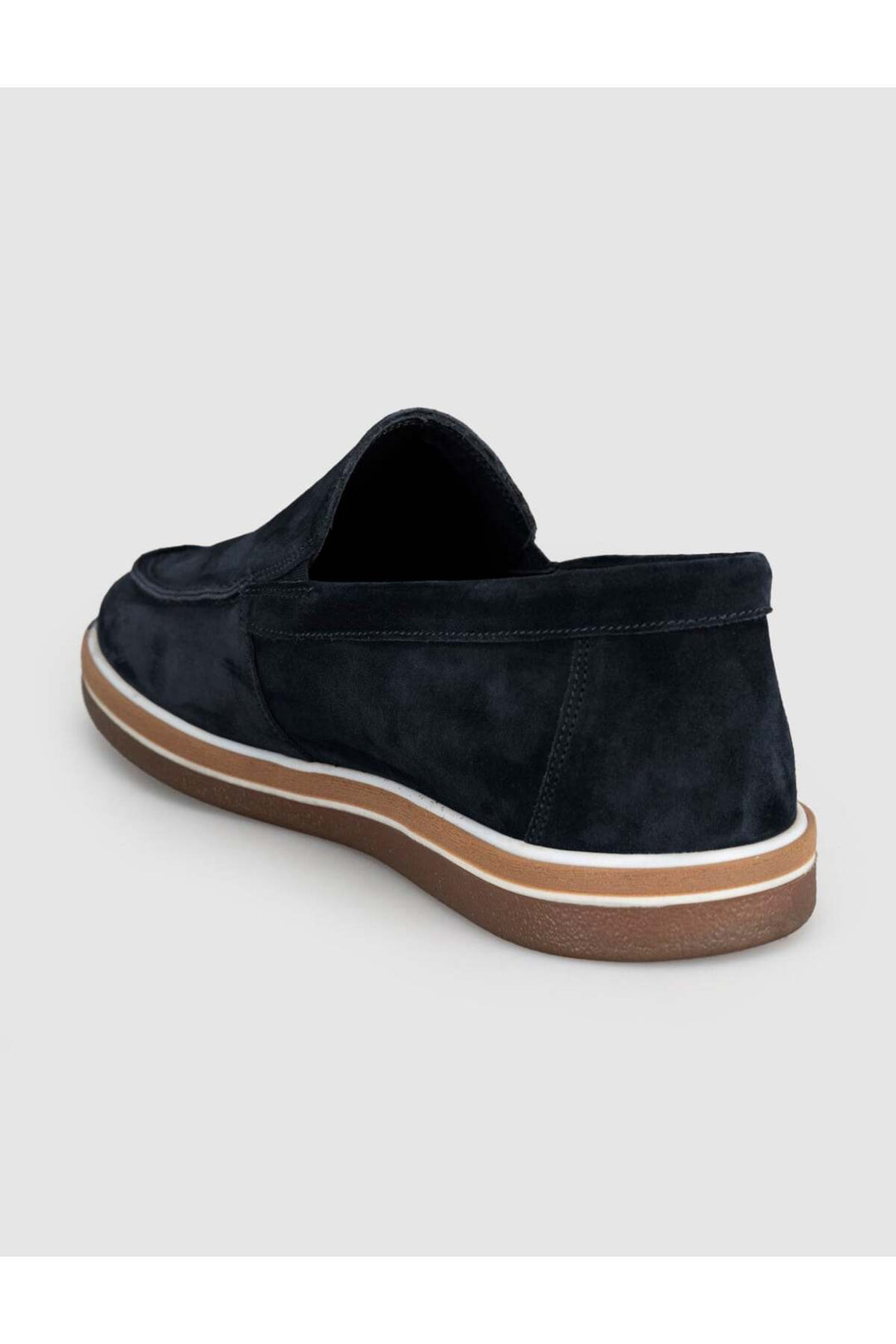 Cabani Shoes Bleu marine Suède Cuir véritable Chaussures Loafer Homme - Multicolore