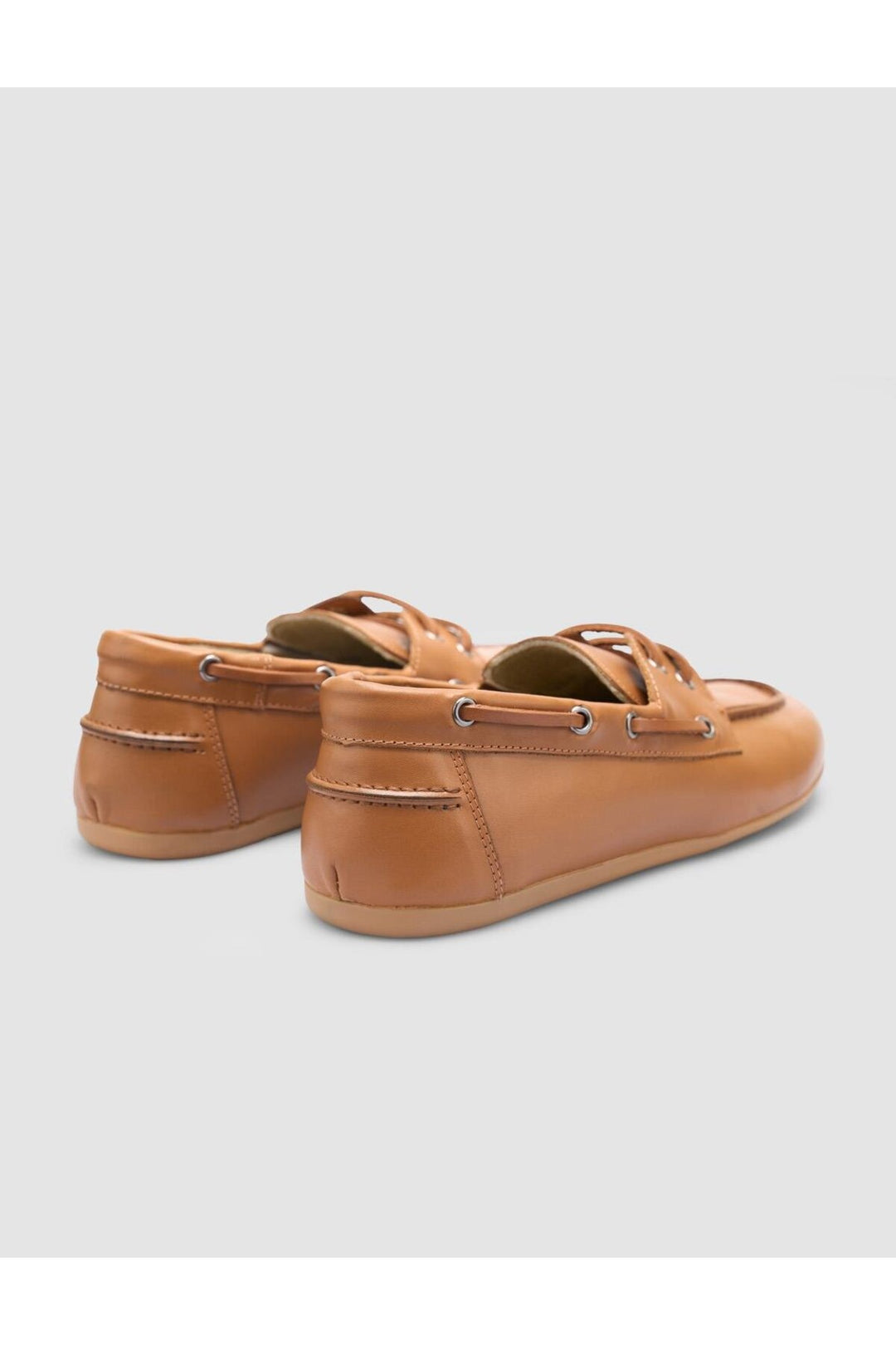 Cabani Shoes Valosco %100 Cuir Véritable Chaussures de Bateau Quotidiennes Femme en Cognac - Multicolore