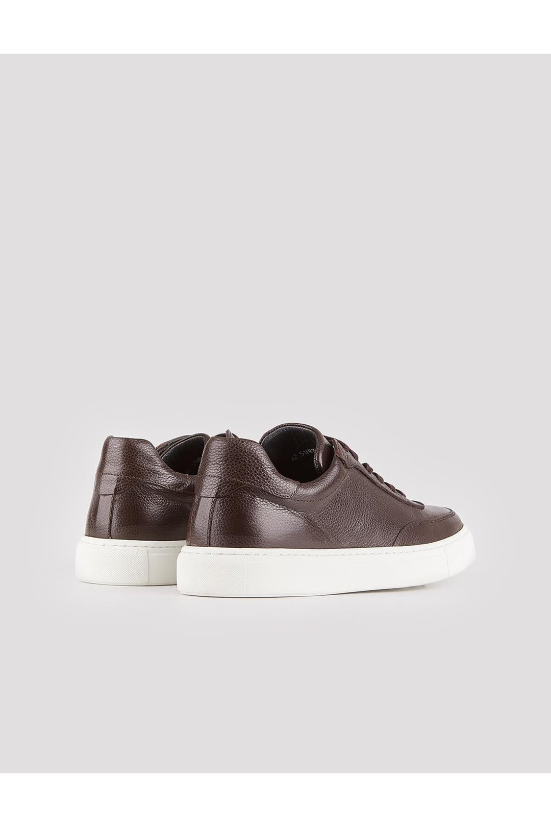 Cabani Shoes Chaussures de sport pour hommes en cuir véritable, à lacets, marron avec semelle blanche. - Marron