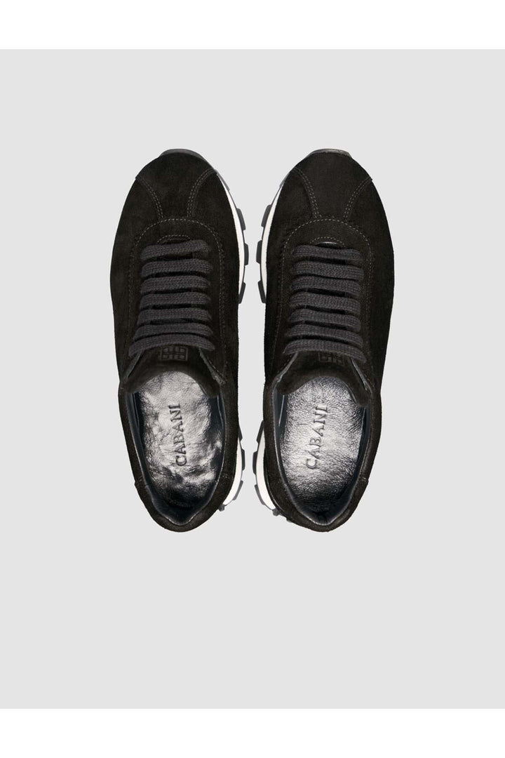 Cabani Shoes Baskets femme en cuir véritable noir - Noir