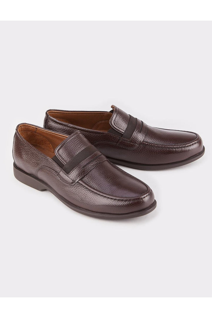Cabani Shoes Mocassins pour hommes en cuir véritable marron - Marron