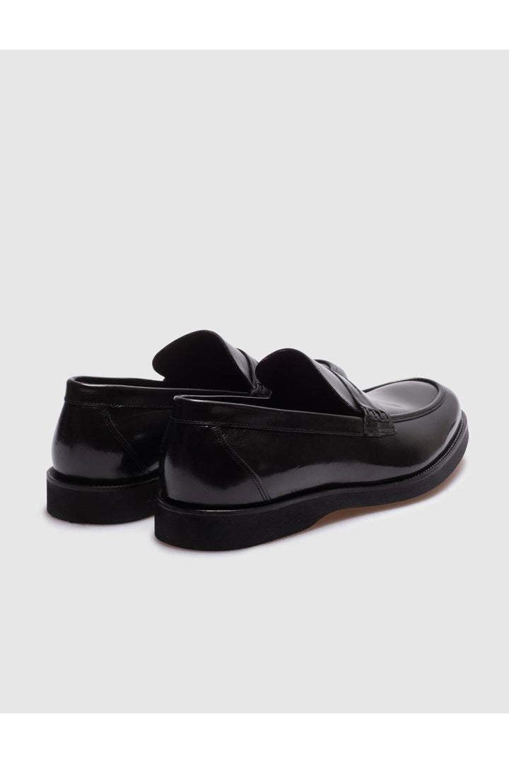 Cabani Shoes Chaussures décontractées pour hommes en cuir véritable avec ceinture noire - Noir