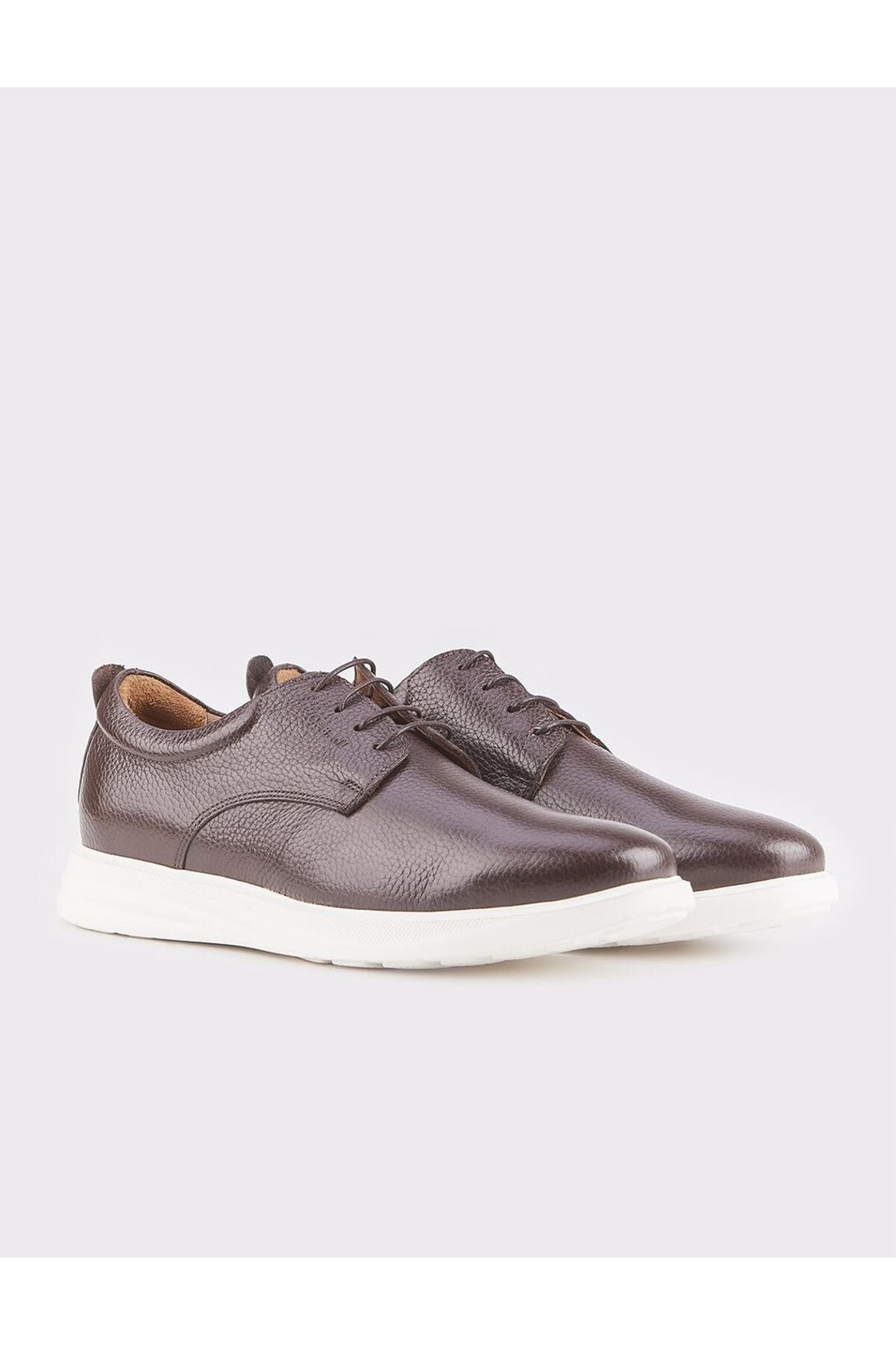 Cabani Shoes Chaussures décontractées pour hommes en cuir véritable marron à lacets avec semelle en EVA - Marron