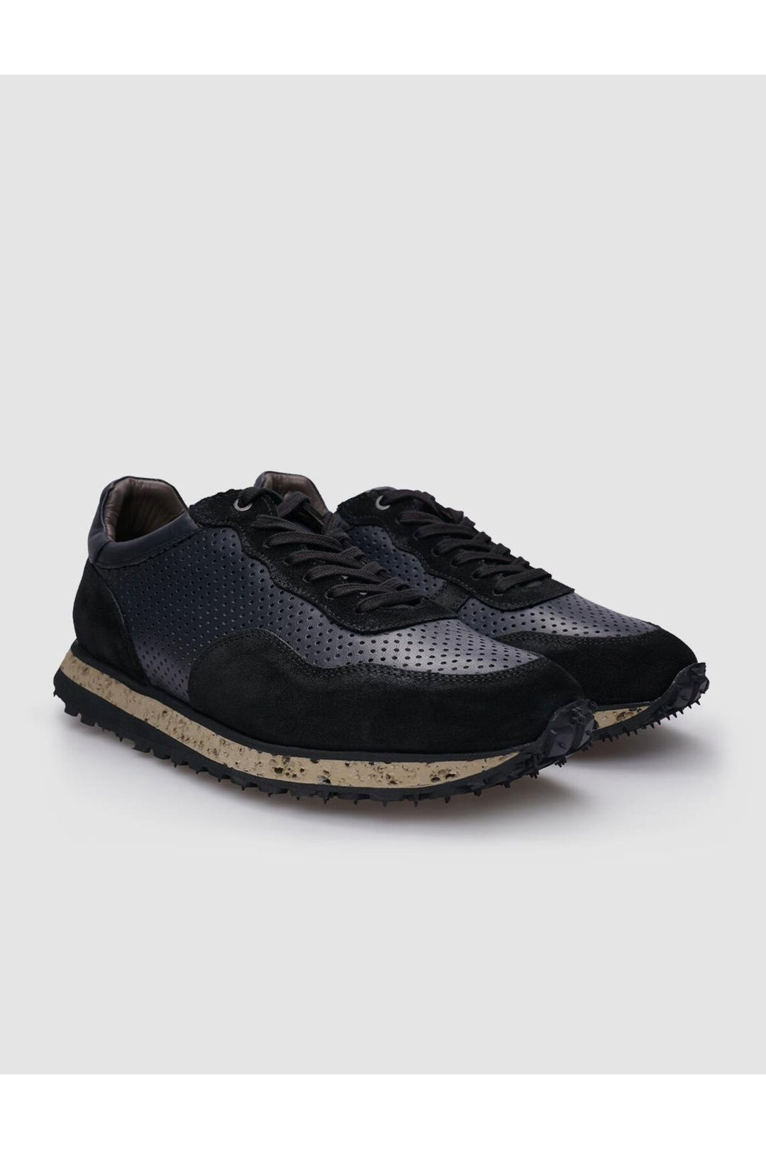 Cabani Shoes %100 Cuir véritable en daim noir - Noir