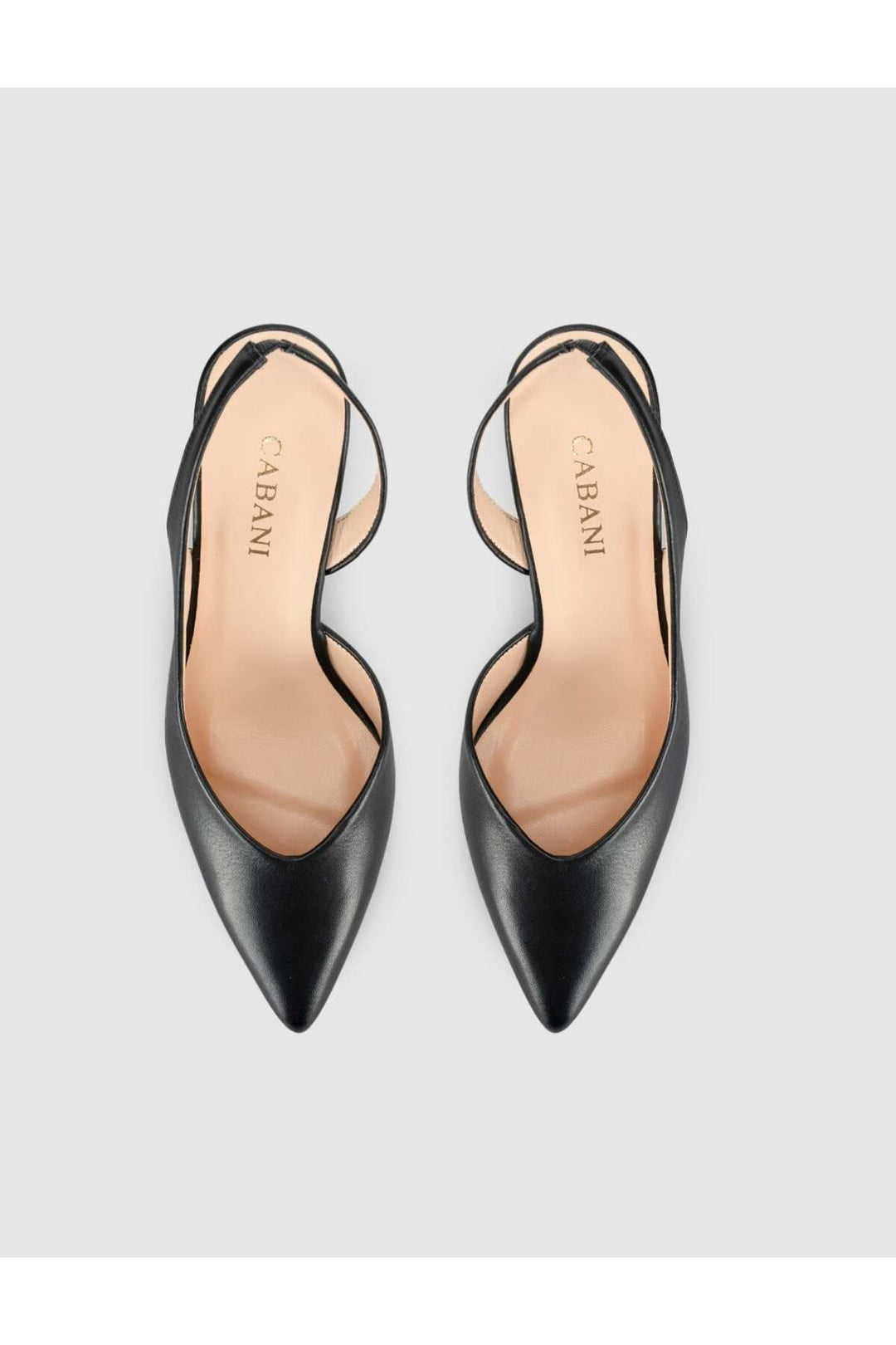 Cabani Shoes Escarpins Slingback en cuir suédé véritable pour femmes en noir - Noir