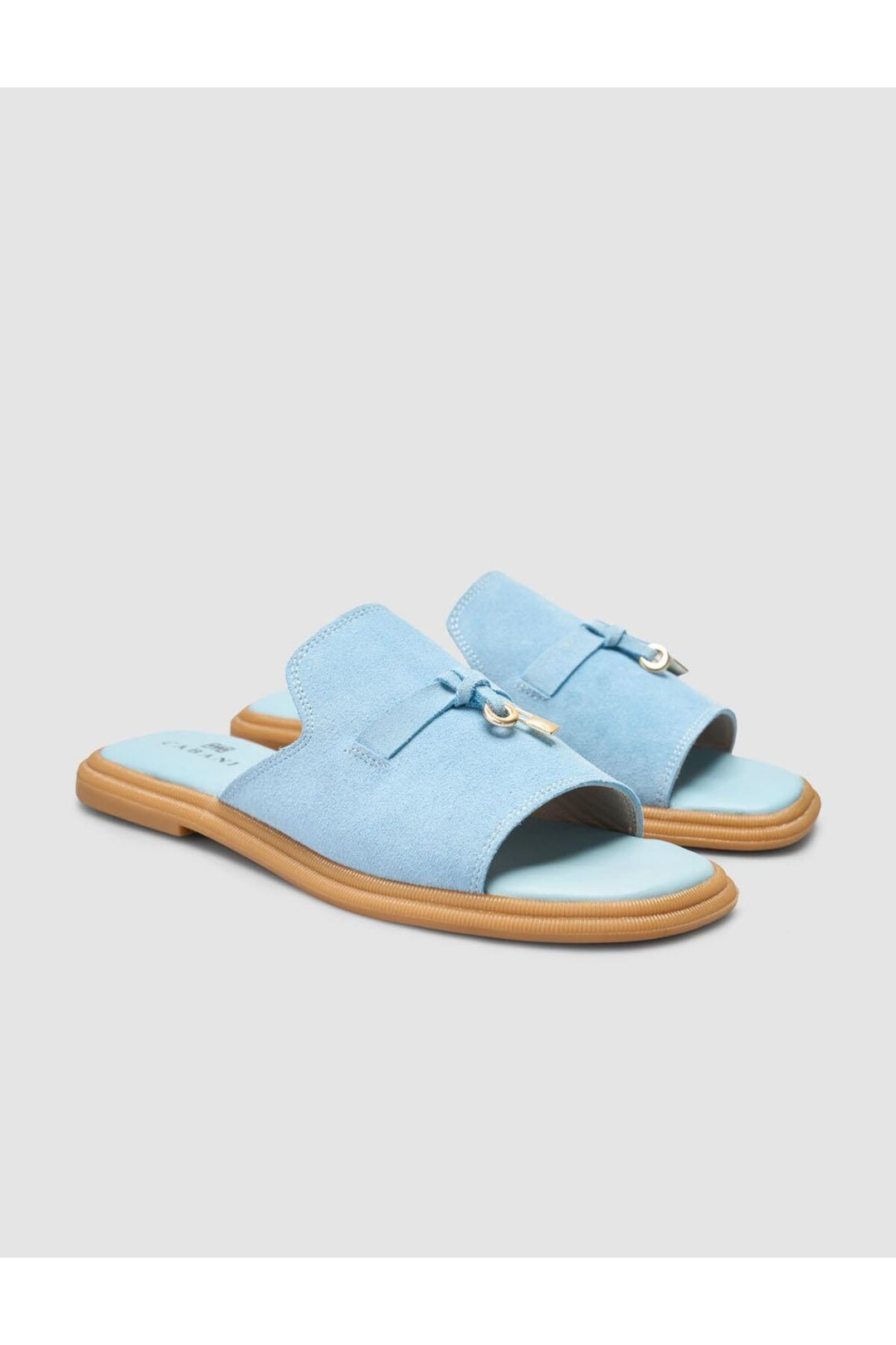 Cabani Shoes %100 Cuir Véritable Sandales Femme Bleu marine - Bleu marine