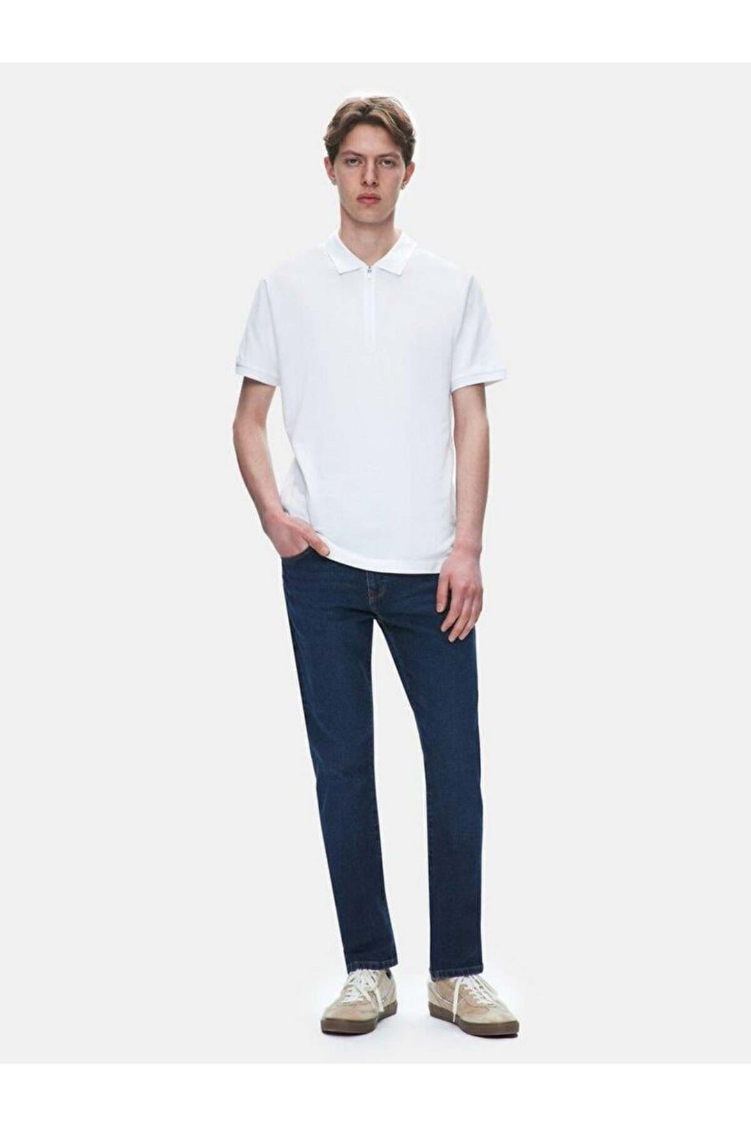 LTB T-shirt classique à col polo blanc pour hommeLozoko 1225841886089100