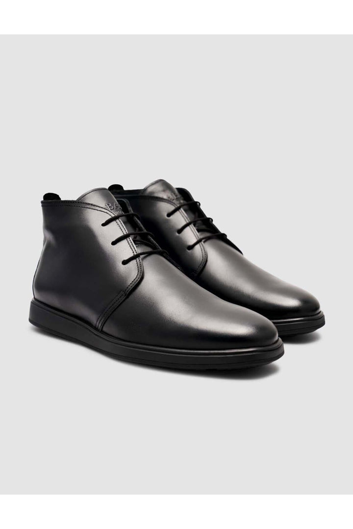 Cabani Shoes Bottines d'hiver pour hommes en cuir véritable noires à lacets - Multicolore