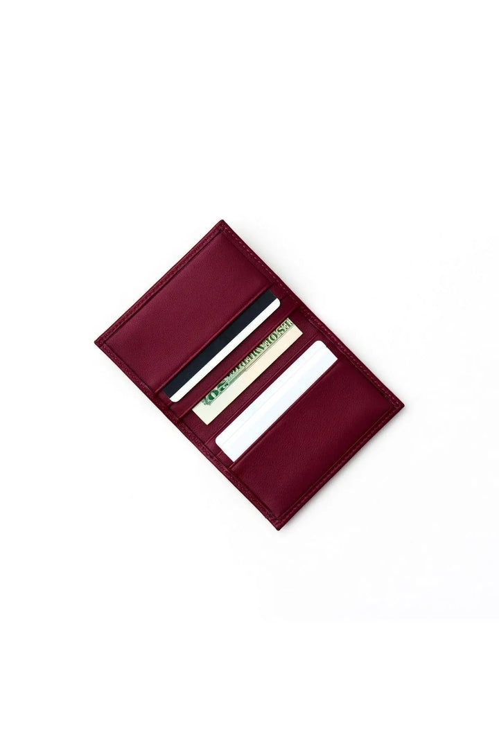 helmbrook Portefeuille en cuir véritable pour homme multi-baie protégé par RFID Townsend Burgundy avec porte-cartes