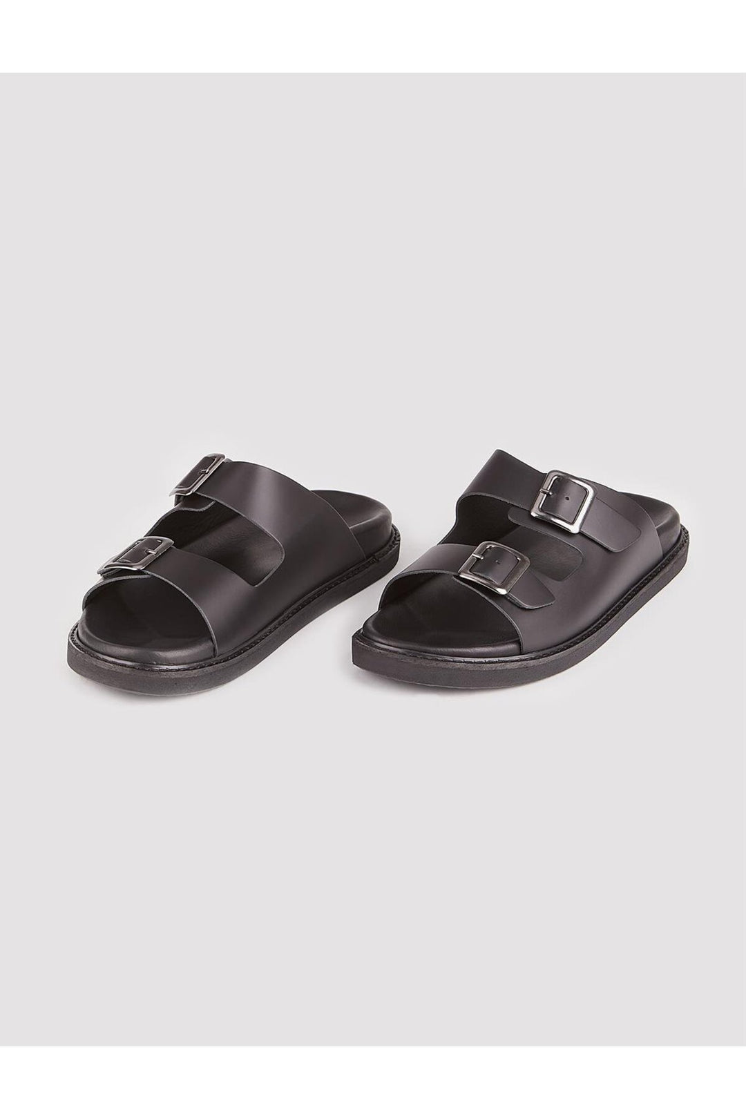 Cabani Shoes Sandales pour hommes en cuir véritable avec ceinture noires - Multicolore