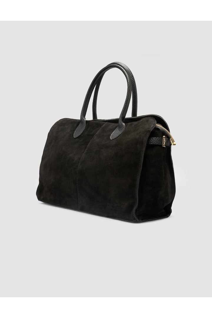 Cabani Shoes %100 Cuir véritable Sac à main en daim noir pour femme - Multicolore