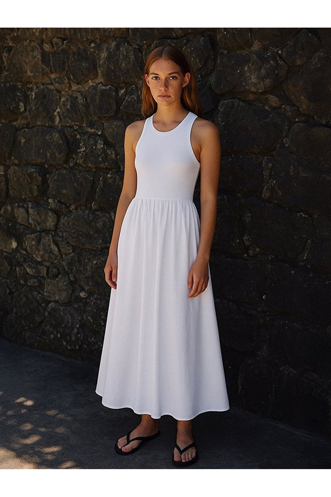 LTB Robe crème à bretelles Basıc