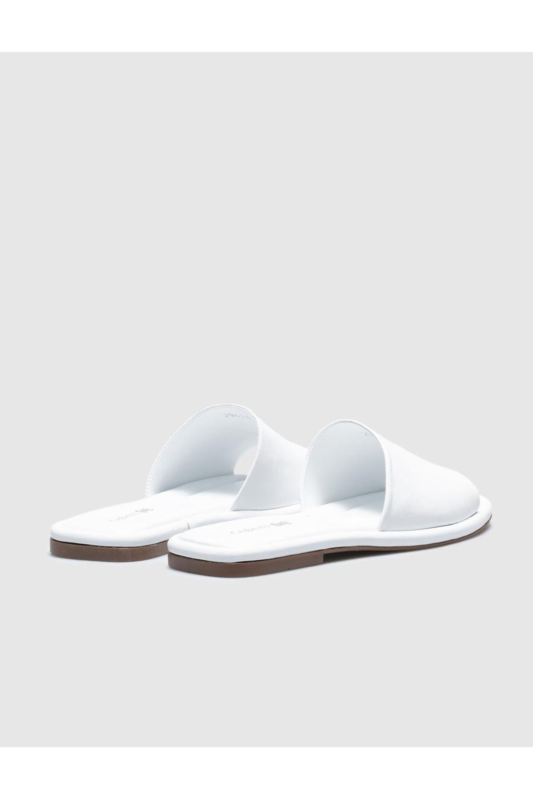 Cabani Shoes Sandales plates en cuir véritable blanches pour femmes - Blanc
