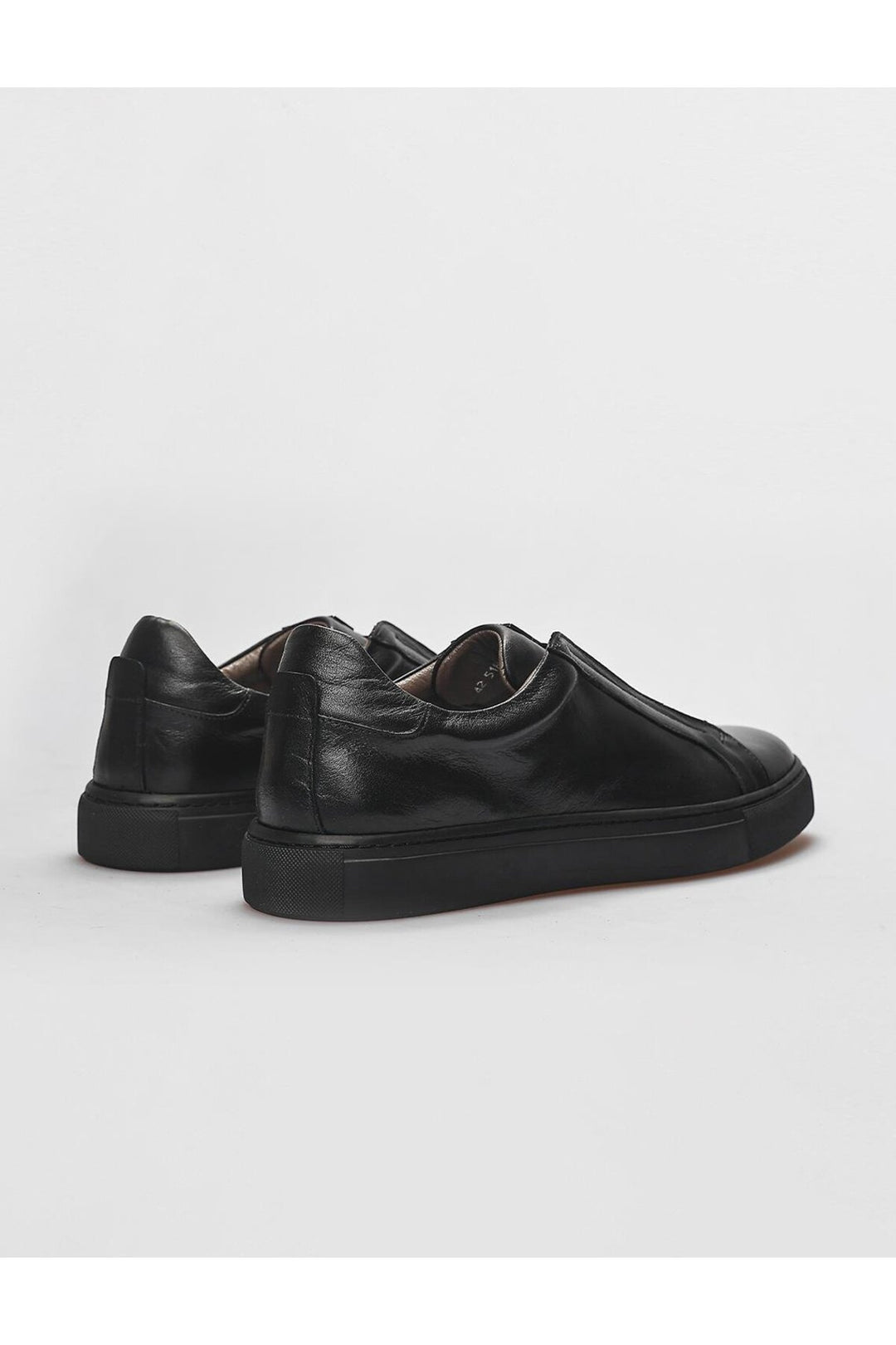 Cabani Shoes Chaussures de sport pour hommes en cuir véritable noir à lacets. - Noir