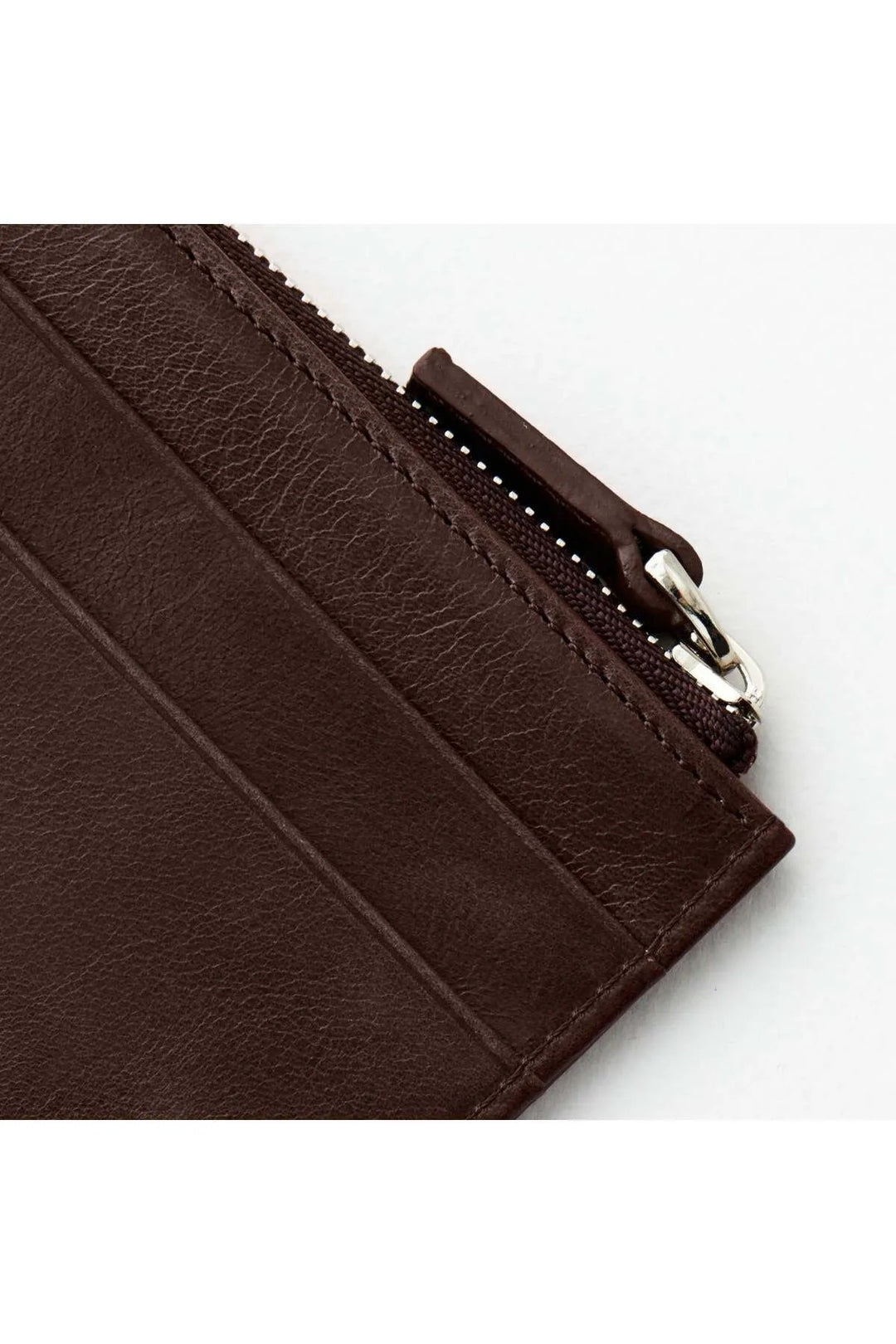 helmbrook Porte-cartes à fermeture à glissière en cuir véritable pour hommes avec protection RFID Seward Coffee Plus
