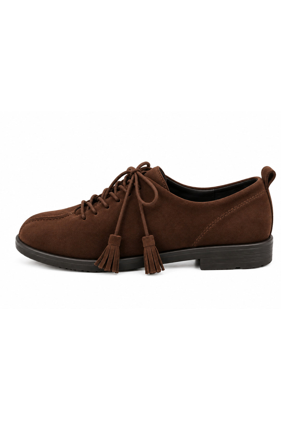 Wavelys ZEN-70611 ZANTE Chaussures à Talon Bas en Cuir Véritable avec Détails à Franges Marron - Marron