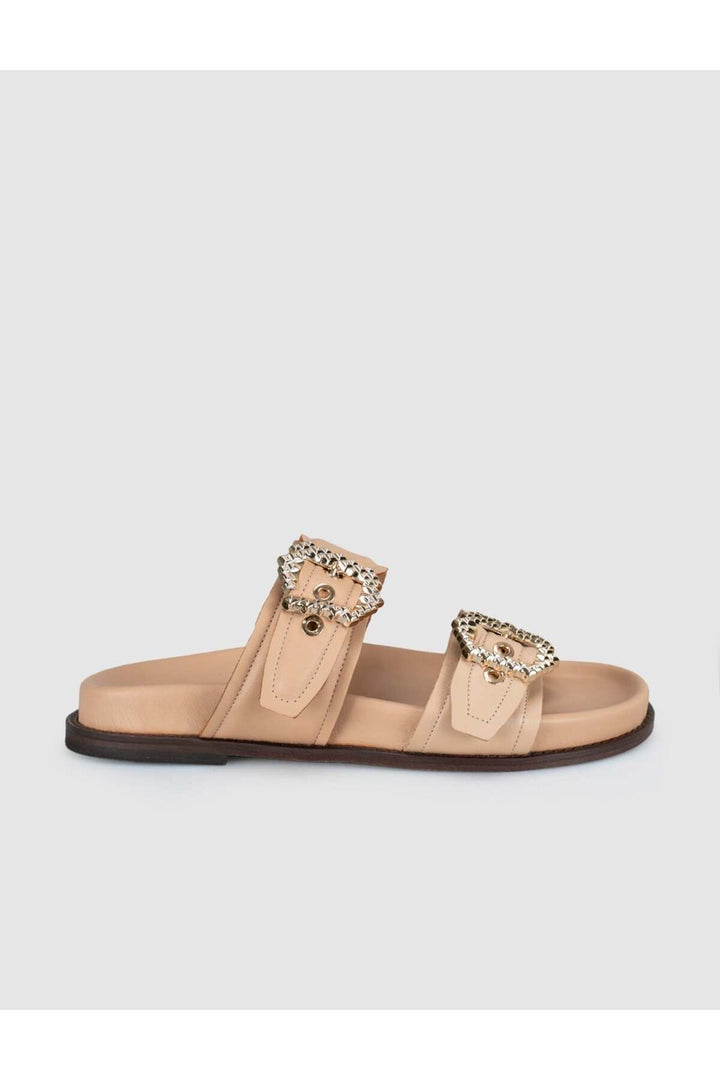 Cabani Shoes Sandales en cuir véritable pour femmes beige - Tabac