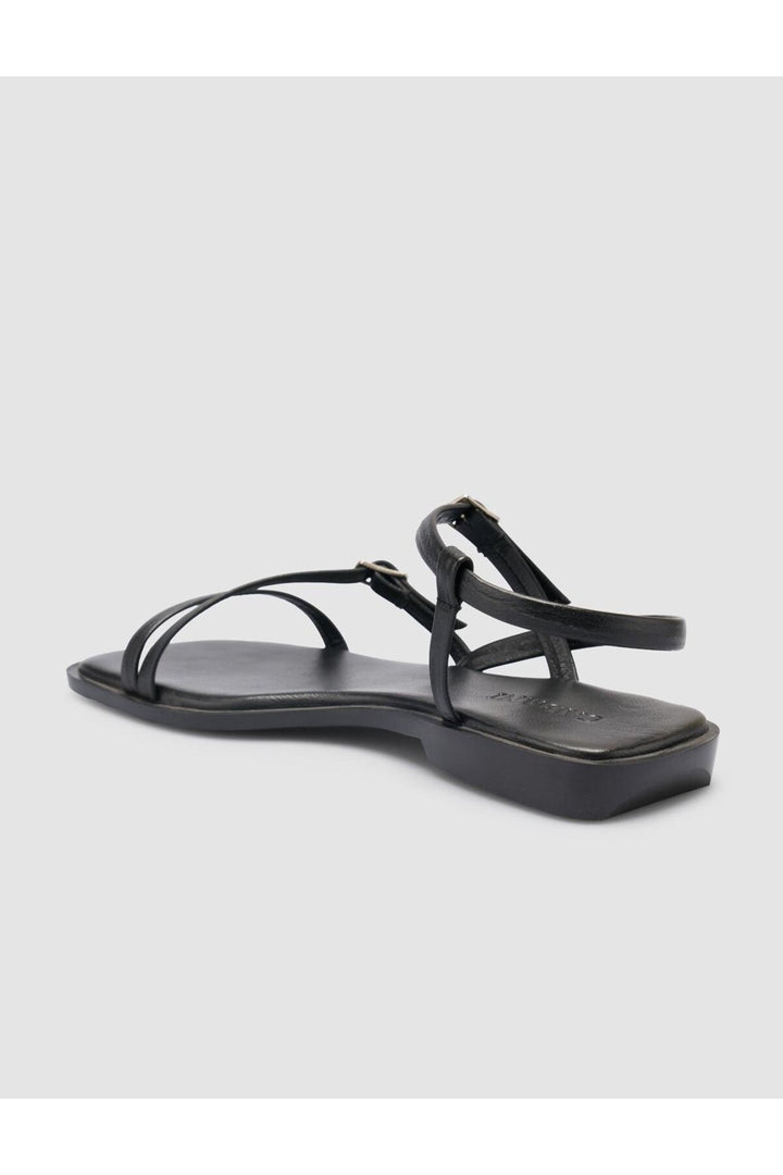 Cabani Shoes %100 Cuir véritable Sandales noires pour femmes - Multicolore