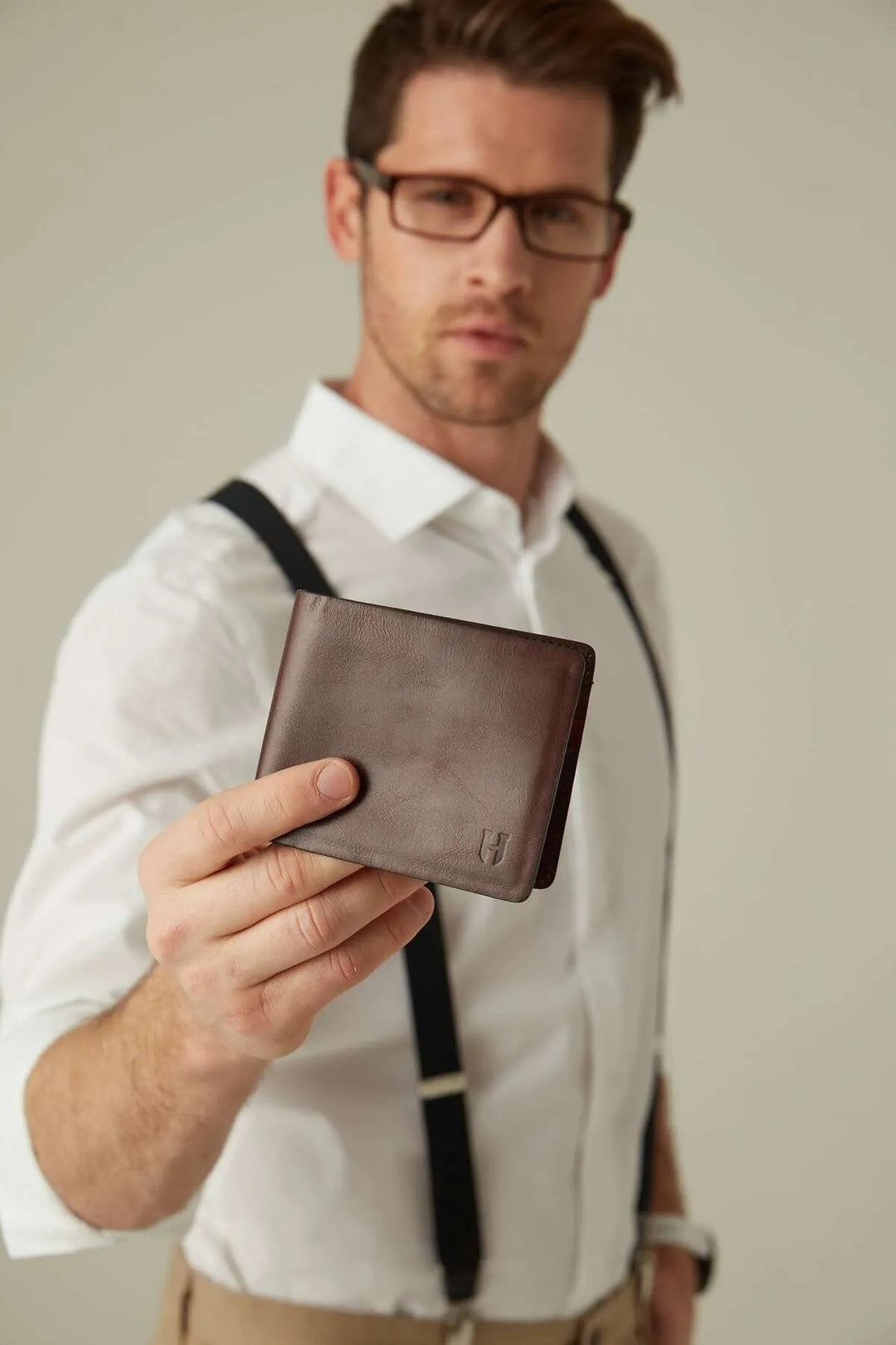 helmbrook Portefeuille en cuir véritable pour homme Slim Design Multi-Bay RFID Protected Eldridge Coffee Plus
