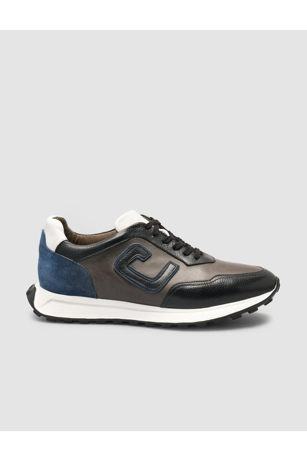 Cabani Shoes Renasen Chaussures de sport pour hommes en cuir véritable noir-gris mélangé à 100% en daim - Gris