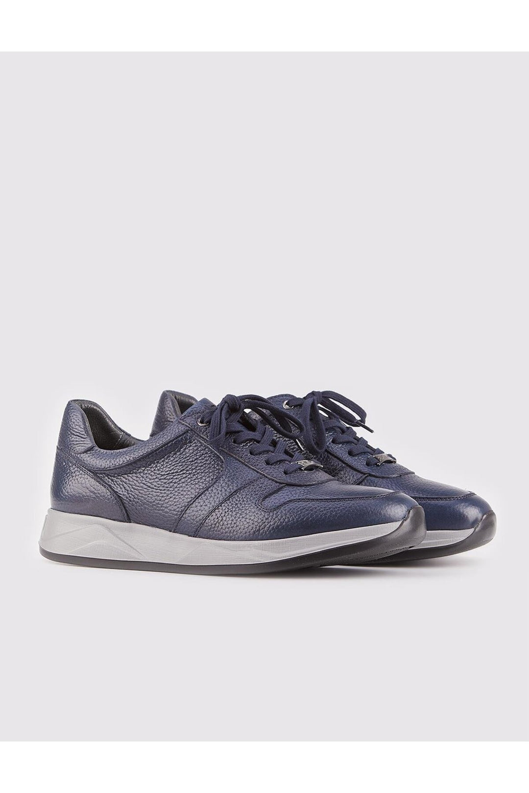 Cabani Shoes Chaussures de sport pour hommes en cuir véritable bleu marine à lacets, design spécial. - Bleu marine