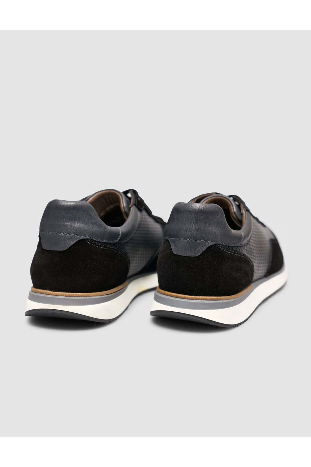Cabani Shoes %100 Cuir Véritable Noir Suédé Chaussures de Sport pour Hommes à Lacets - Multicolore