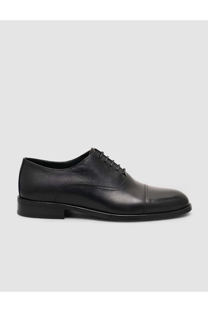 Cabani Shoes Chaussures classiques pour hommes en cuir véritable à lacets noires - Noir
