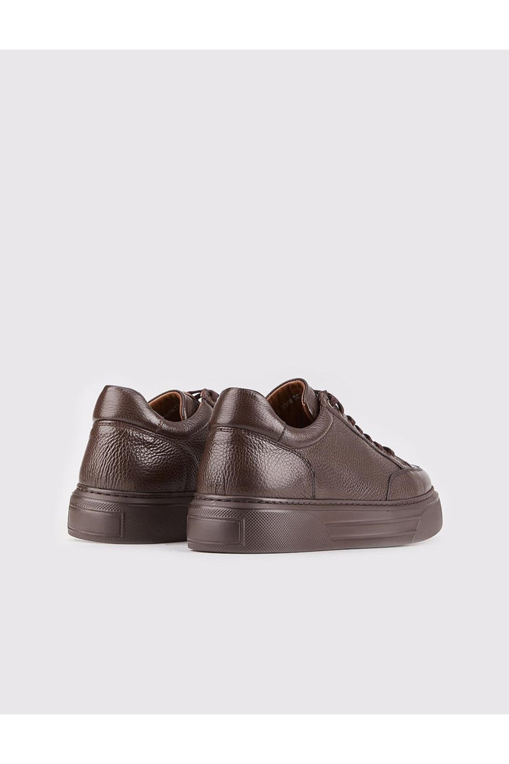 Cabani Shoes Chaussures de sport pour hommes en cuir véritable marron à lacets sur mesure - Marron