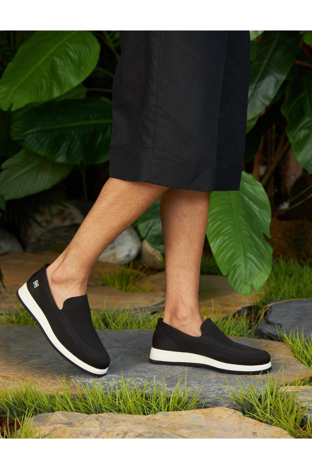 Cabani Shoes Chaussures de ville pour hommes en tricot noir - Multicolore