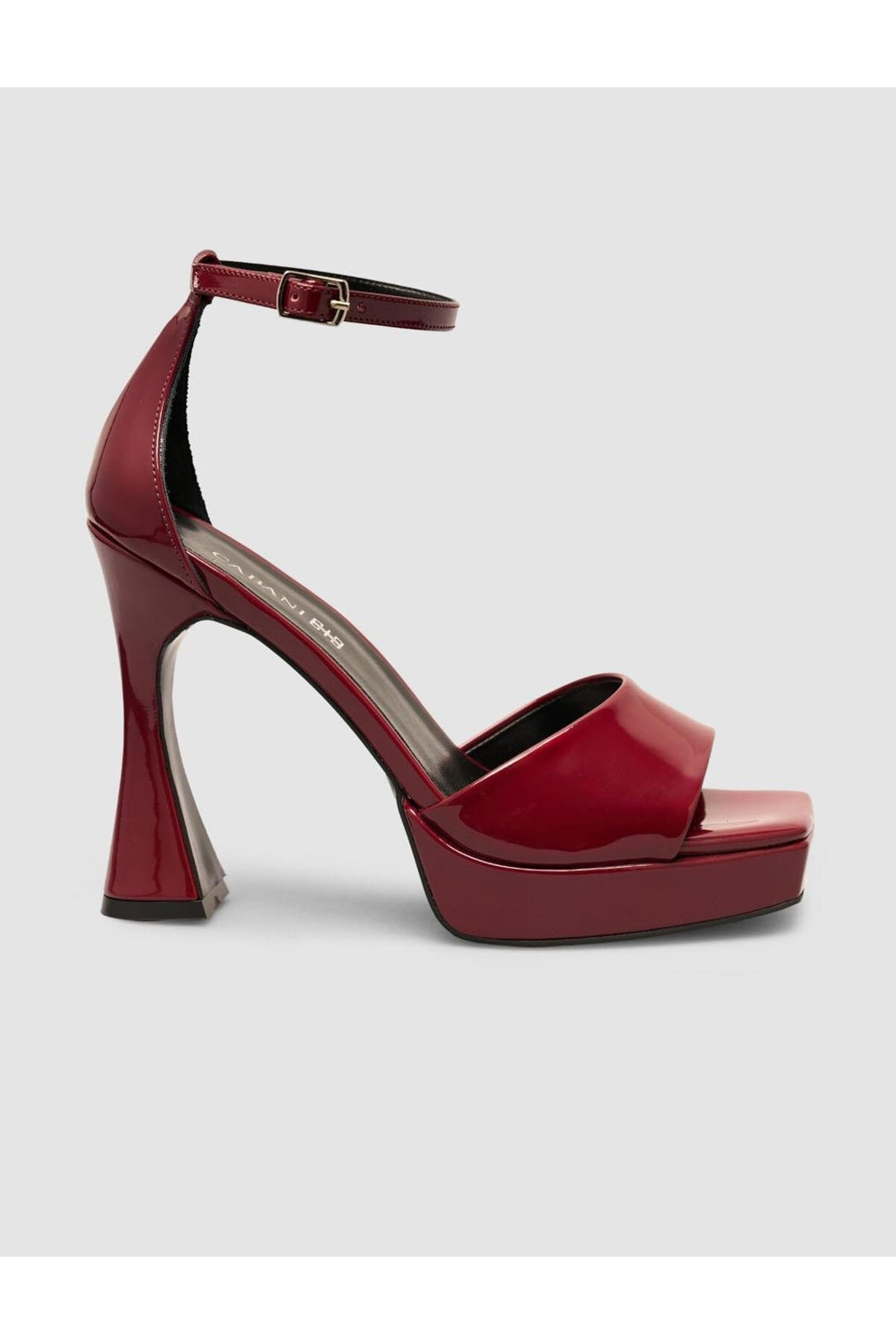 Cabani Shoes Chaussures à talons plateforme pour femmes, bordeaux avec bande. - Bordeaux