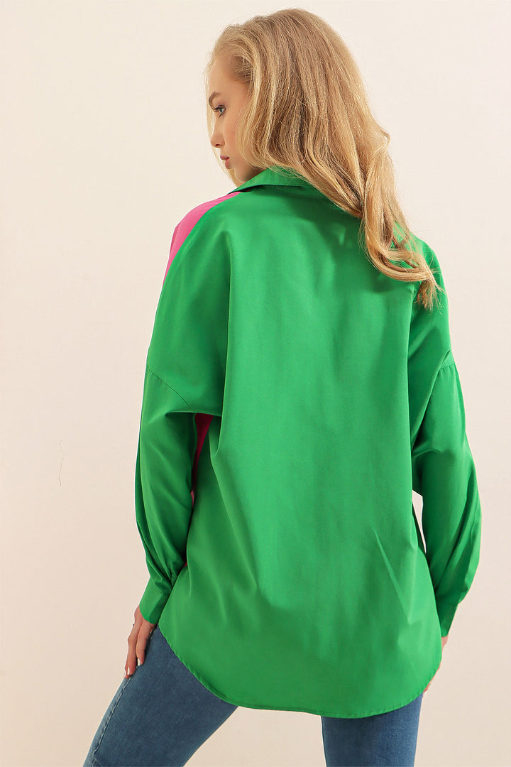 Bigdart 20116 Chemise à couleurs bloquées - Vert
