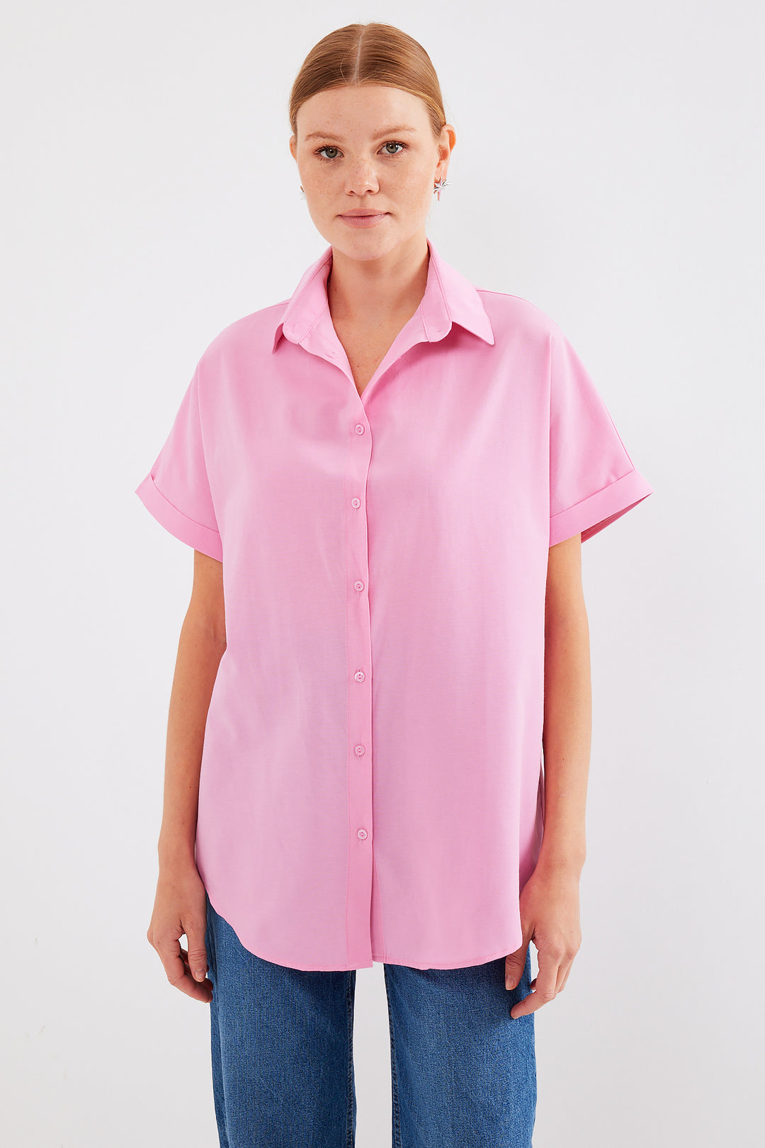 Bigdart Chemise Oversize à Manches Courtes 20120 - Rose