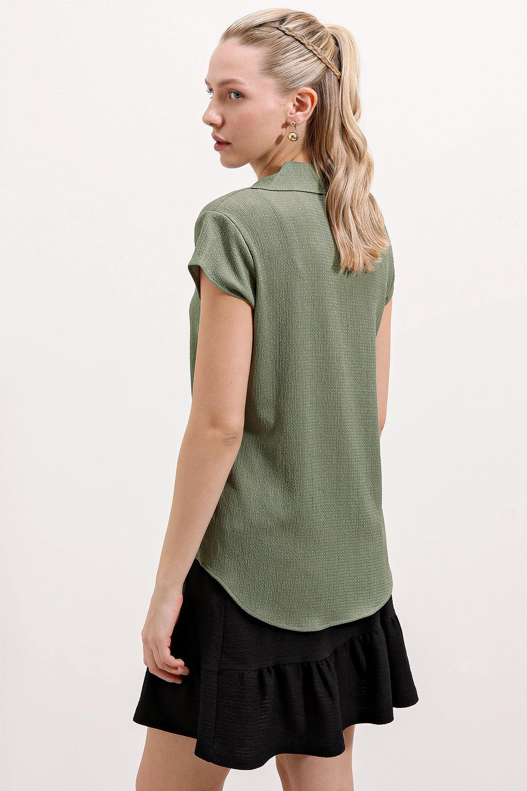Bigdart 20123 Blouse en tricot à col polo - Kaki