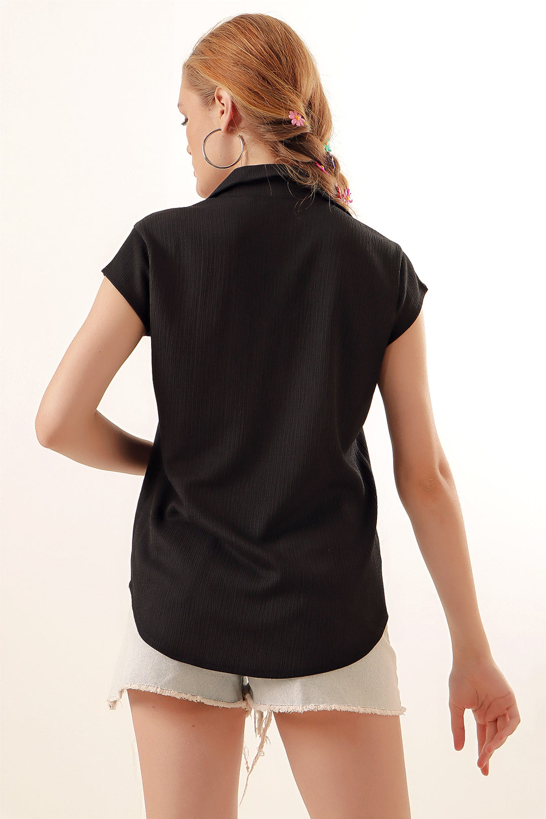 Bigdart 20123 Blouse à Col Polo en Tricot - Noir